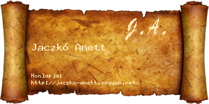 Jaczkó Anett névjegykártya