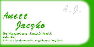 anett jaczko business card